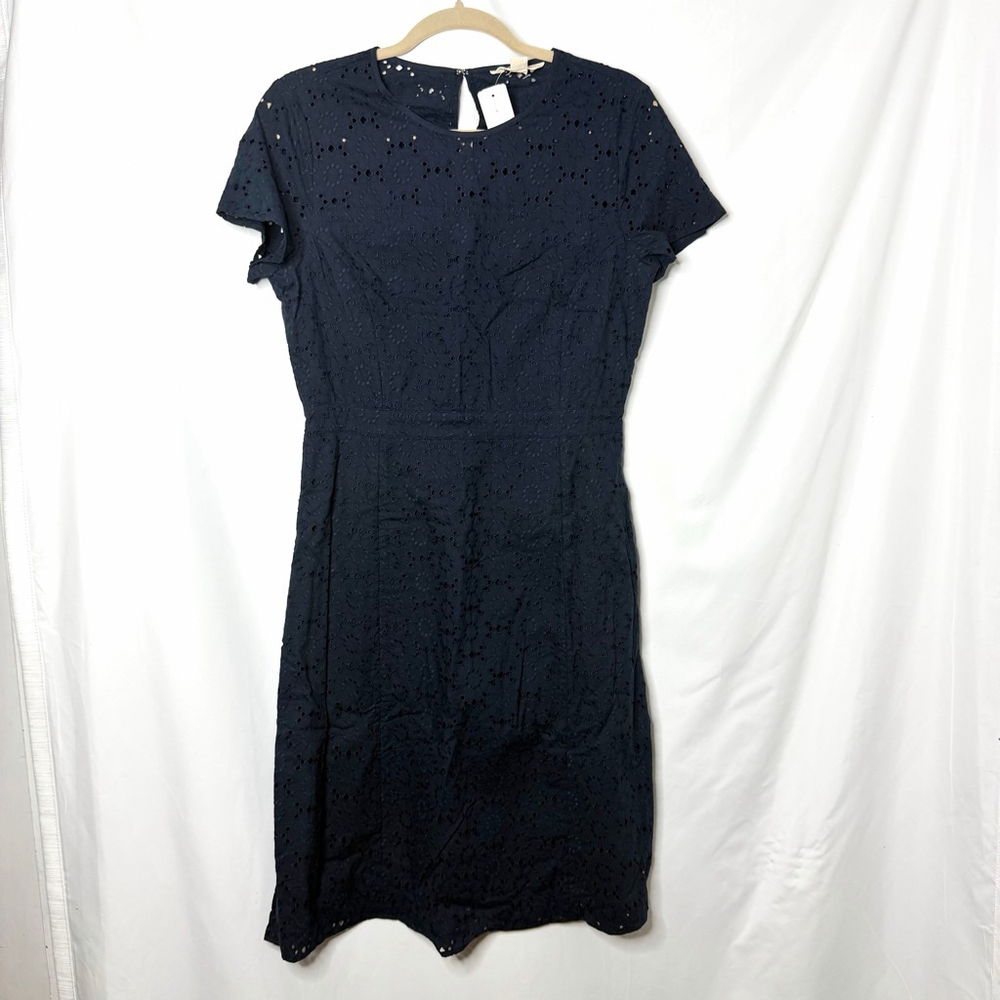 NEW with tags Brooks Brothers Navy Eyelet Short Sleeve Dress Size 8